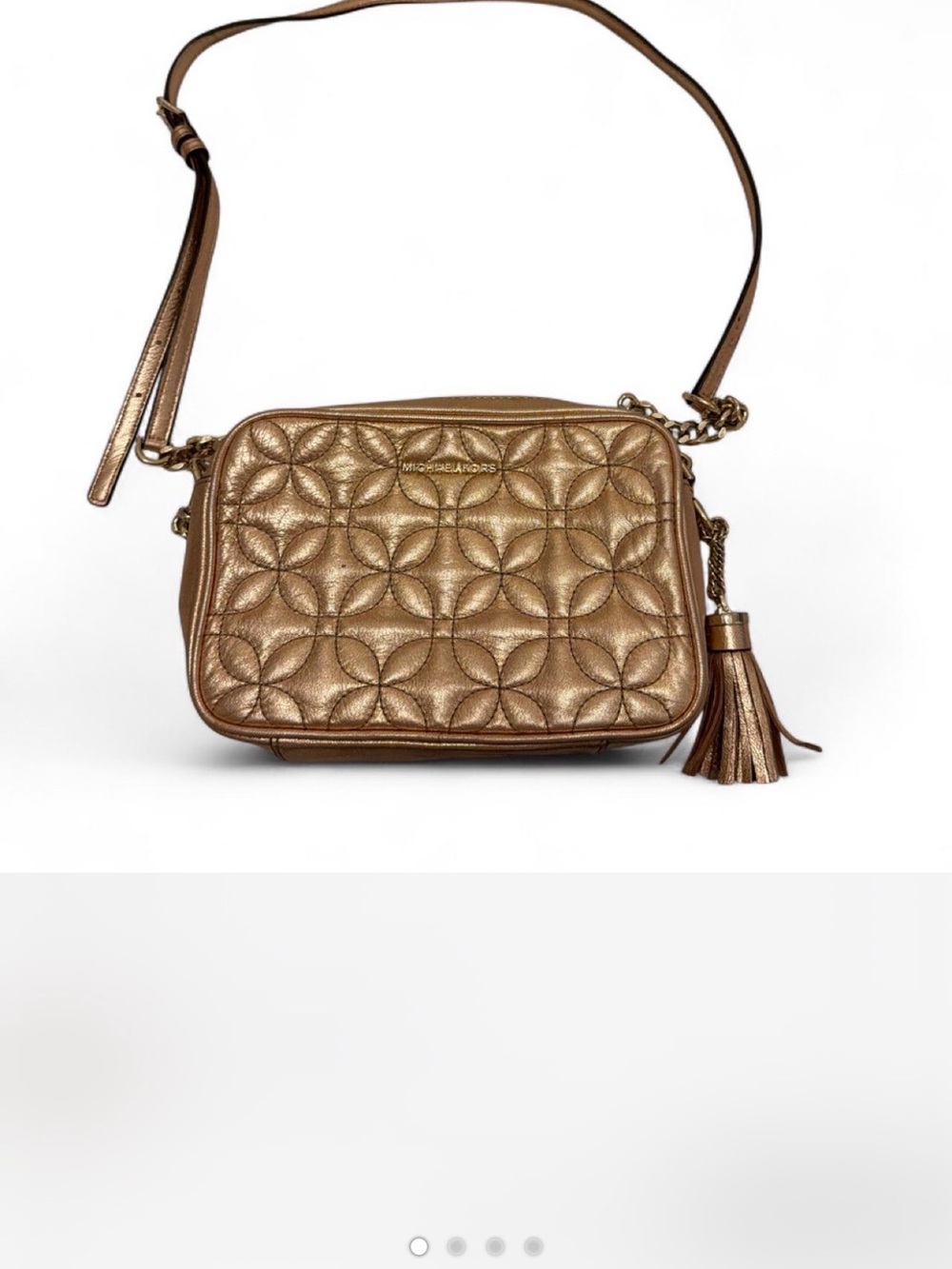 Michael Kors Metallic Gold Quilted Crossbody with Tassel